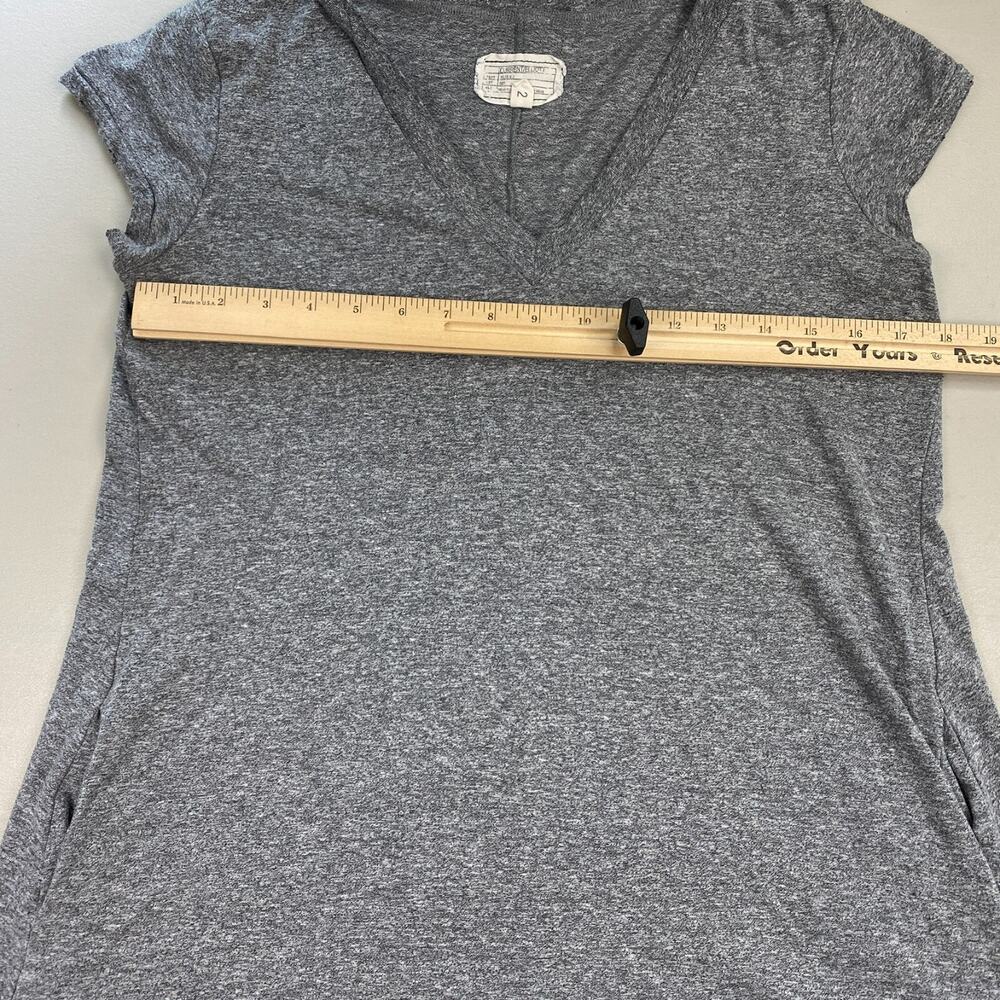 Current Elliott V Neck Trapeze Dress 2 Medium Large Heather Gray Pockets T Shirt - Picture 7 of 14